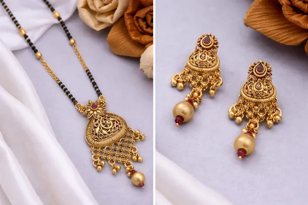 High_Gold_Plated_Ruby_Stone_Studded_Fancy_Mangalsutra_with_Earring