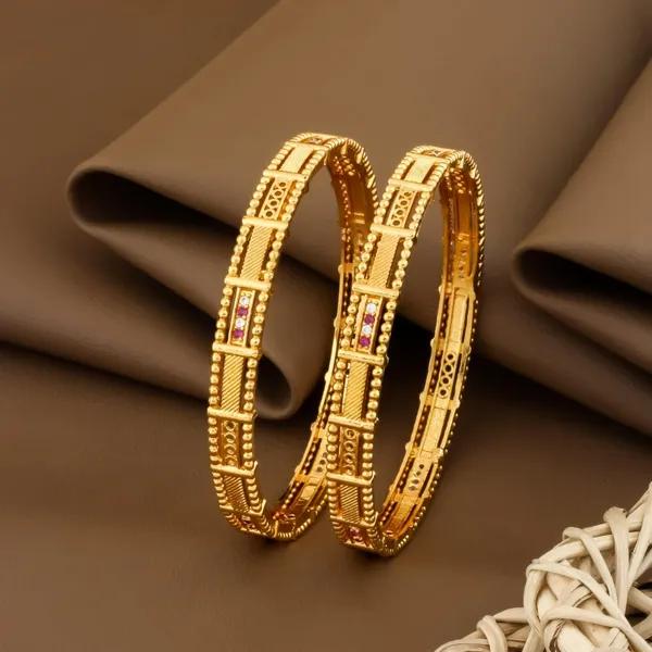 Micro_Gold_Plated_with_And_Diamond_Designer_2pcs_Bangle