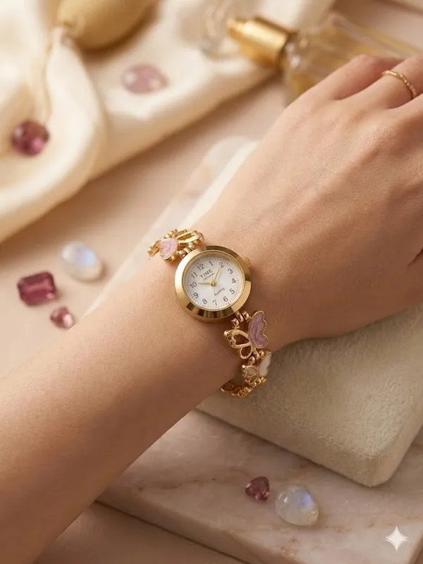 Elegant_Butterfly_Charm_Gold_Plated_Adjustable_Ladies_Bracelet_Watch