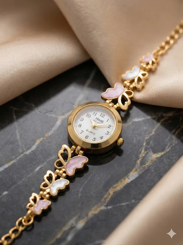 Elegant_Butterfly_Charm_Gold_Plated_Adjustable_Ladies_Bracelet_Watch