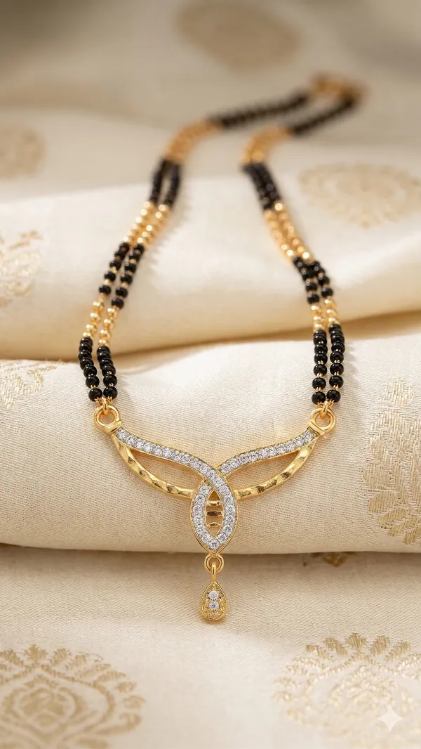 Elegant_Diamond_Curve_Mangalsutra_with_Dual_Black_Bead_Chain_&_Drop_Charm