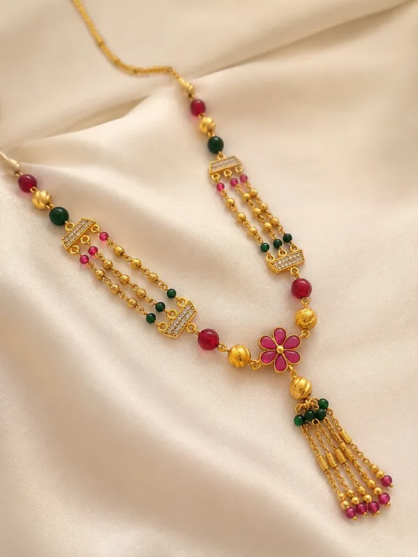 Elegant_Dual_Mangalsutra_Combo_Set_with_Floral_Tassel_&_Diamond_Pendant_Design