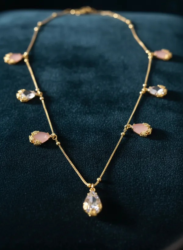 Elegant_Dual-Tone_Teardrop_AD_Pendant_Necklace_with_Matching_Earrings