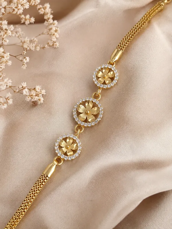 Elegant_Floral_CZ_Gold_Plated_Bracelet_for_Women_|_Designer_Flower_Link_Bracelet_|_Stylish_Party_&_Festive_Jewellery