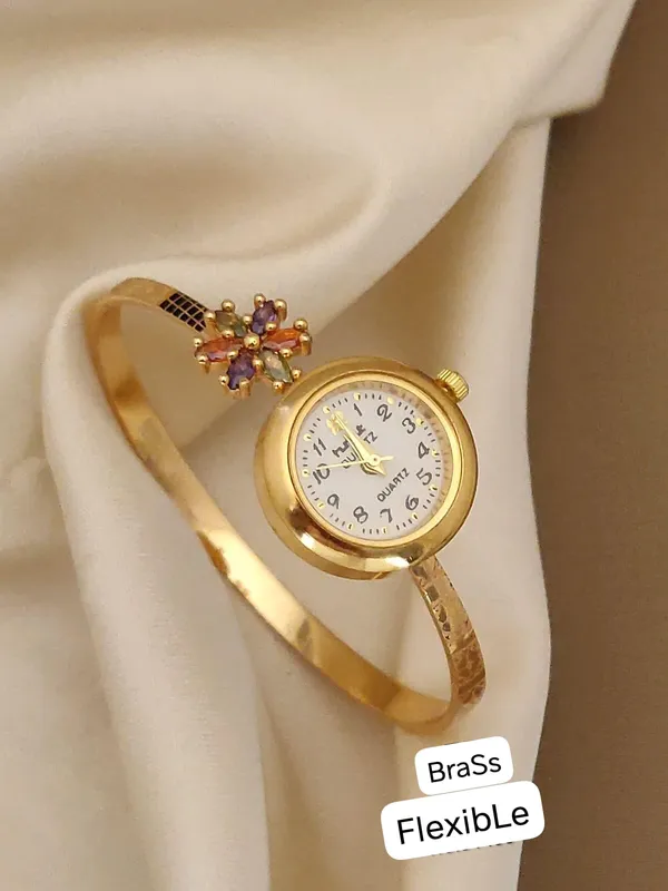 Stylish_Gold-Tone_Free_Size_Brass_Women’S_Watch_Bracelet