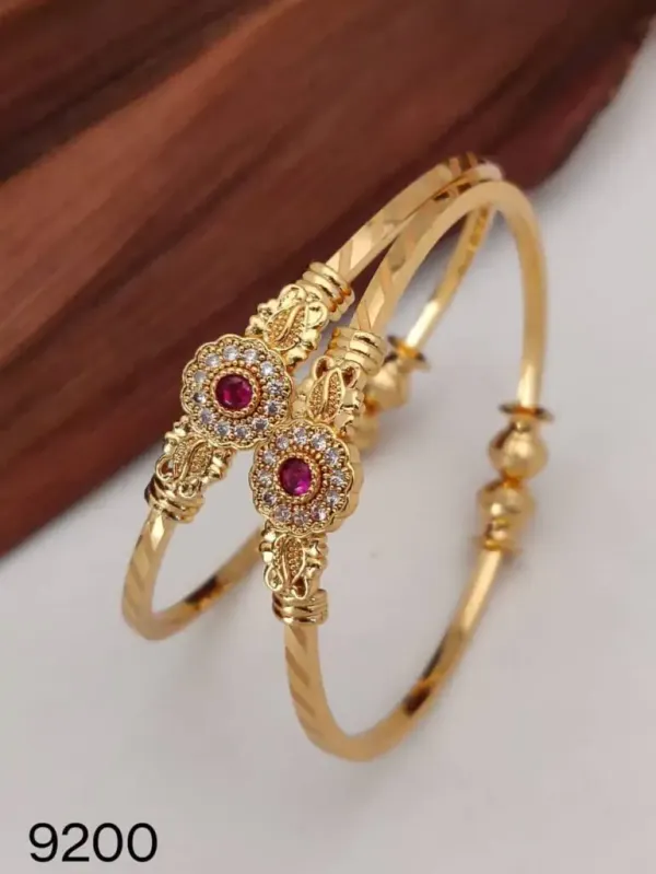 Elegant_Gold-Plated_Designer_Bangle_Combo_Set_for_Women_|_Floral_&_Ruby_Stone_Fancy_Bangles_(Set_of_3_Pairs)