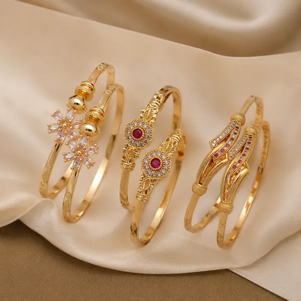 Elegant_Gold-Plated_Designer_Bangle_Combo_Set_for_Women_|_Floral_&_Ruby_Stone_Fancy_Bangles_(Set_of_3_Pairs)