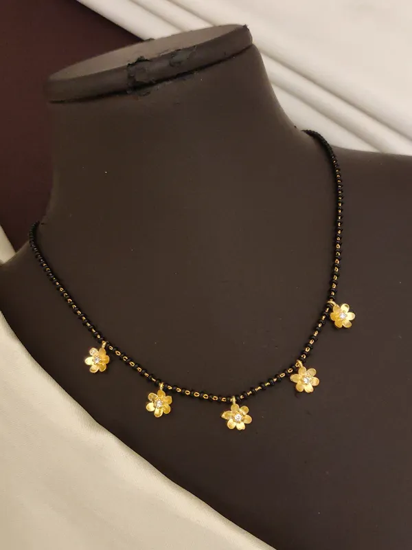 Stylish_Gold_Plated_Floral_Design_And_Diamond_Mangalsutra_For_Women