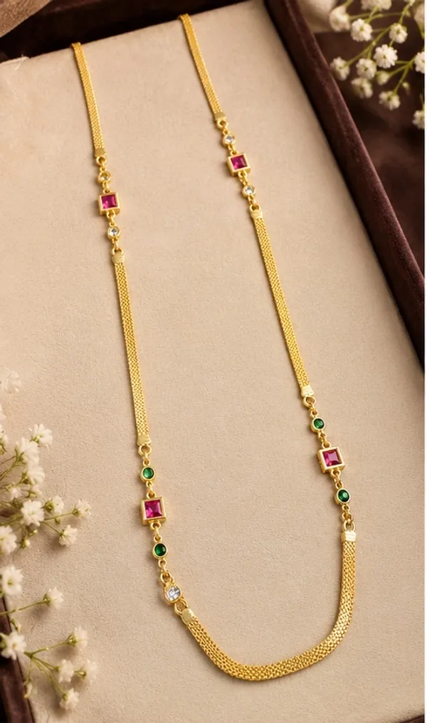 Elegant_Gold_Plated_Multicolor_Stone_Studded_Designer_Long_Chain_for_Women