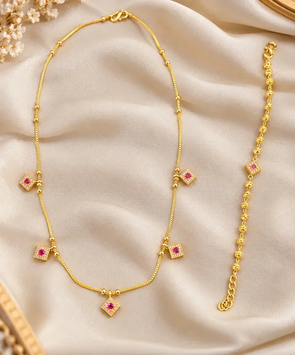 Elegant_Gold_Plated_Ruby_AD_Diamond_Studded_Necklace_&_Bracelet_Set