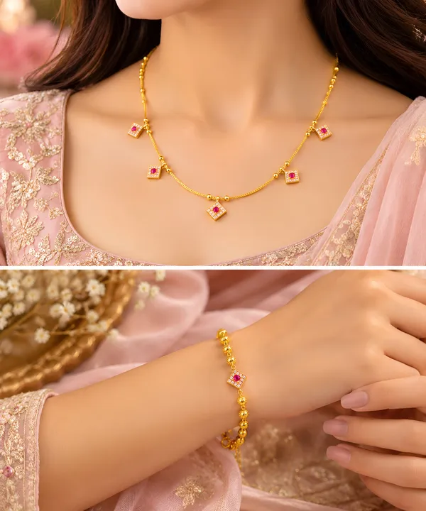 Elegant_Gold_Plated_Ruby_AD_Diamond_Studded_Necklace_&_Bracelet_Set