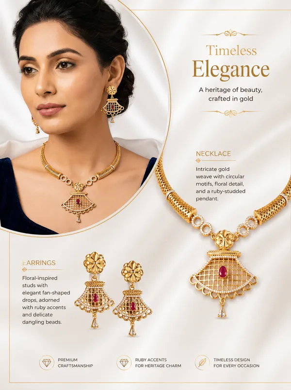 Elegant_Gold-Plated_Ruby_Drop_Pendant_Necklace_Set_with_Traditional_Earrings