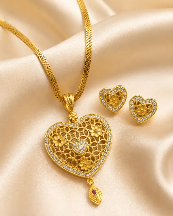 Elegant_Heart_Charm_Gold-Tone_Pendant_Necklace_&_Stud_Earrings_Set