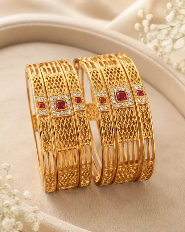 Elegant_High_Gold_Plated_Ruby_Stone_&_AD_Diamond_Lattice_Designer_Bangles_Set_of_2_for_Women