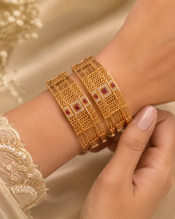 Elegant_High_Gold_Plated_Ruby_Stone_&_AD_Diamond_Lattice_Designer_Bangles_Set_of_2_for_Women