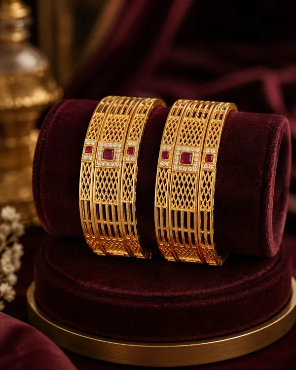 Elegant_High_Gold_Plated_Ruby_Stone_&_AD_Diamond_Lattice_Designer_Bangles_Set_of_2_for_Women