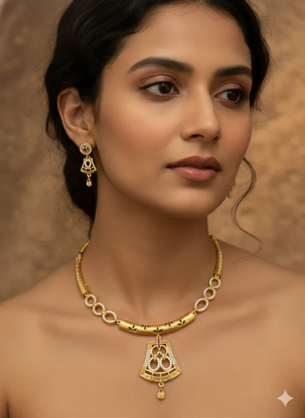 Elegant_Micro_Gold_Plated_AD_Diamond_Pendant_Necklace_Set_with_Matching_Earrings