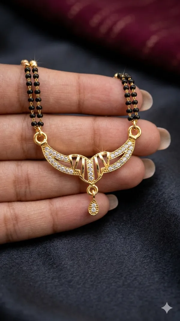 Elegant_Micro_Gold_Plated_Diamond_Studded_Mangalsutra_with_Dual_Bead_Chain_&_Drop_Pendant