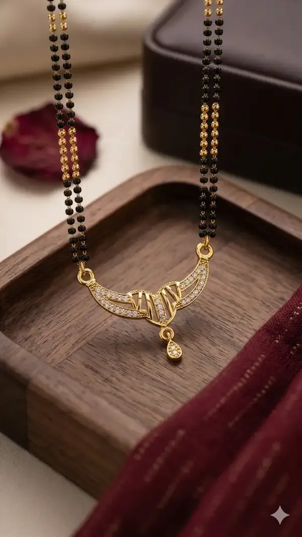 Elegant_Micro_Gold_Plated_Diamond_Studded_Mangalsutra_with_Dual_Bead_Chain_&_Drop_Pendant