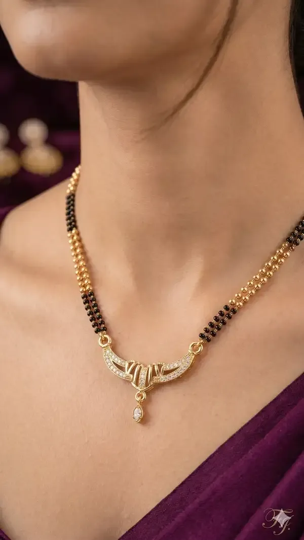 Elegant_Micro_Gold_Plated_Diamond_Studded_Mangalsutra_with_Dual_Bead_Chain_&_Drop_Pendant