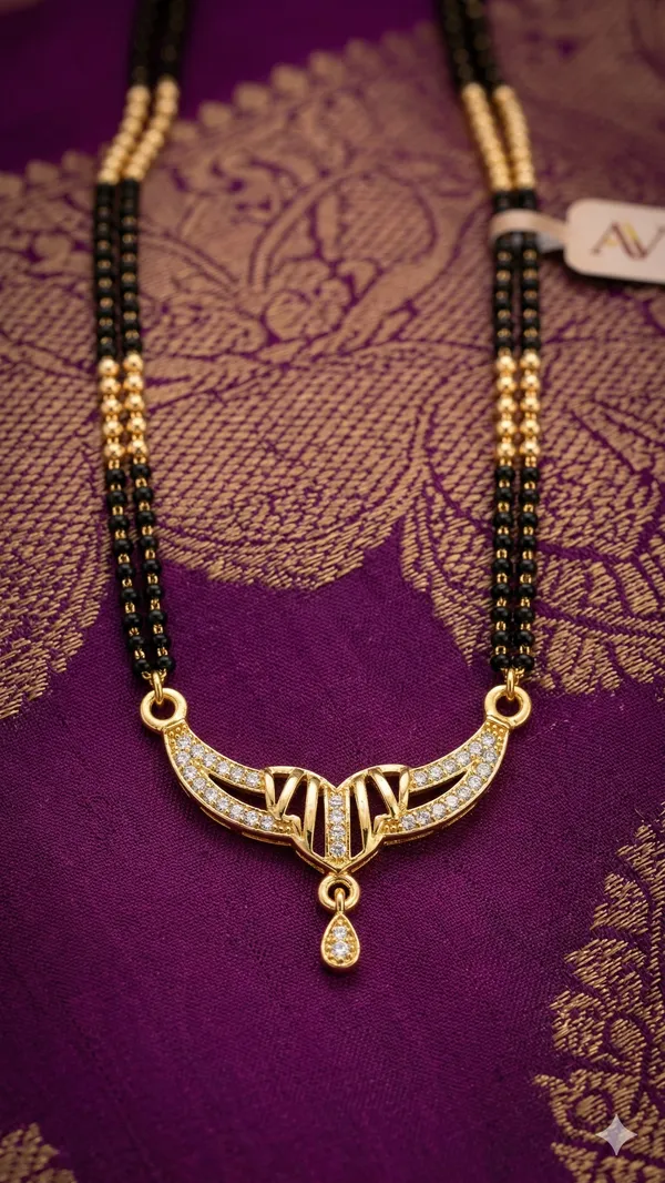 Elegant_Micro_Gold_Plated_Diamond_Studded_Mangalsutra_with_Dual_Bead_Chain_&_Drop_Pendant