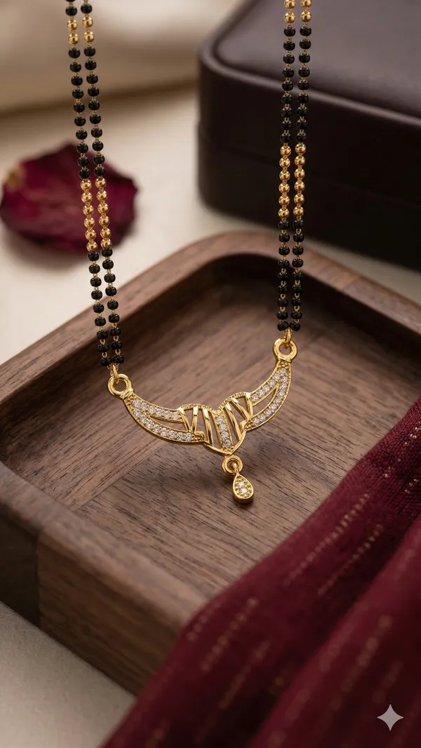 Elegant_Micro_Gold_Plated_Diamond_Studded_Mangalsutra_with_Dual_Bead_Chain_&_Drop_Pendant