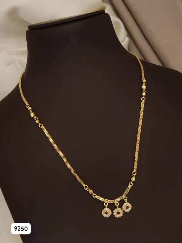 Micro_Gold_Plated_Triple_Diamond_Charm_Chain_For_Women_-_24_Inches