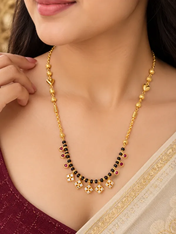 Elegant_Ruby_&_Black_Beaded_Designer_Mangalsutra