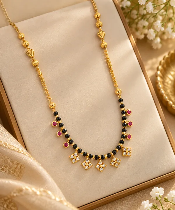 Elegant_Ruby_&_Black_Beaded_Designer_Mangalsutra