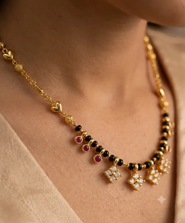 Elegant_Ruby_&_Black_Beaded_Designer_Mangalsutra