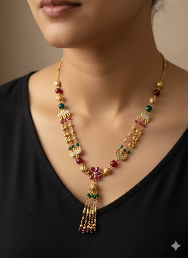 Golden_Ruby_And_And_Diamond_Floral_Pendant_Chain_For_Women