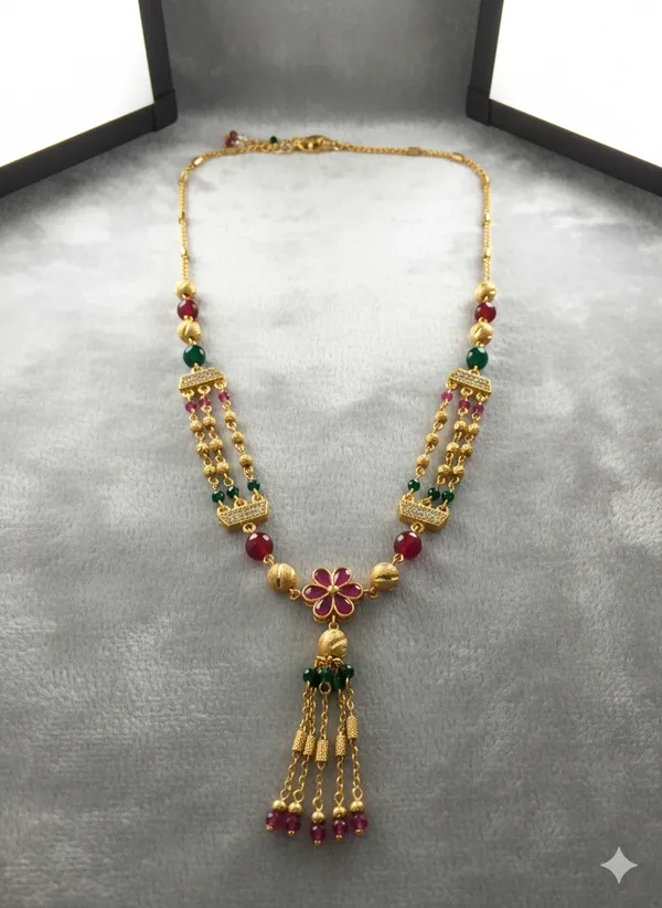 Golden_Ruby_And_And_Diamond_Floral_Pendant_Chain_For_Women