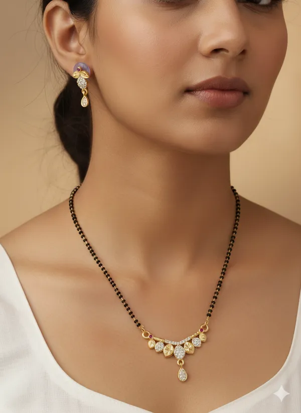 Forming_ad_diamond_high_gold_plated_leaf_mangalsutra_3_months_guarantee