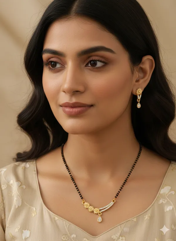 Forming_ad_diamond_high_gold_plated_sunflower_mangalsutra_3_months_guarantee