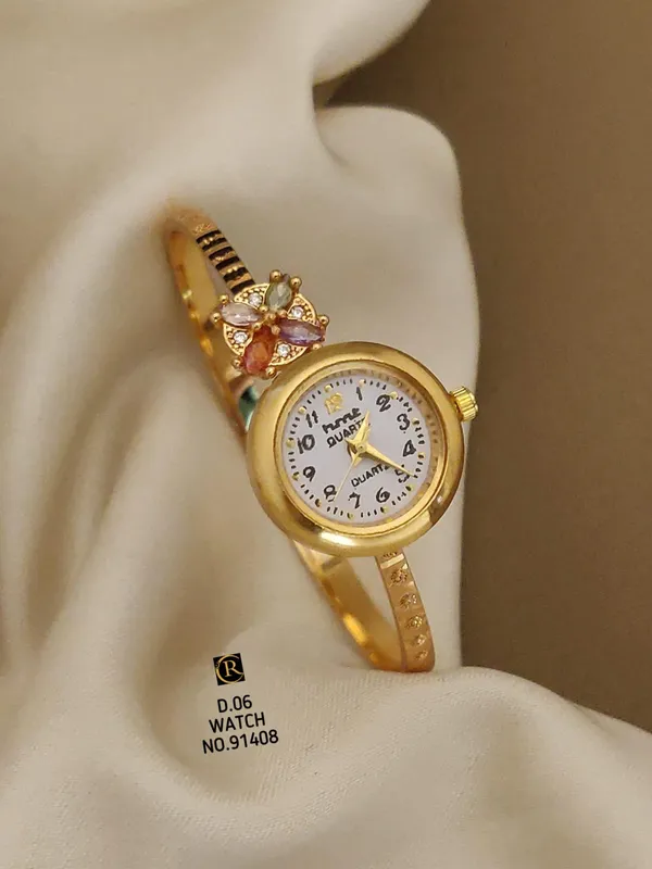 Gold-Plated_Floral_AD_Stone_flower_Bracelet_Watch_for_Women