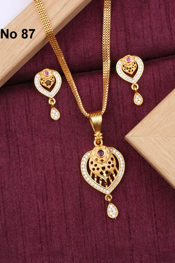 Gold-Plated_Heart_Design_Pendant_Necklace_Set_with_Matching_Earrings_–_Traditional_Designer_Jewellery