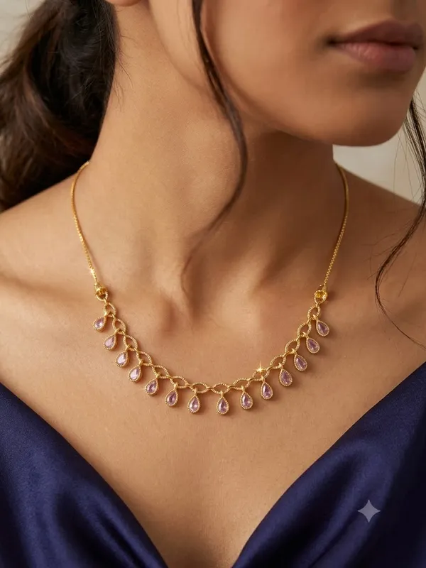 Golden_Blush_Teardrop_Charm_Necklace