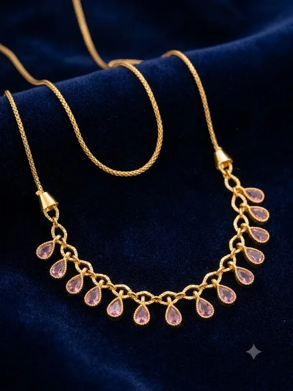 Golden_Blush_Teardrop_Charm_Necklace