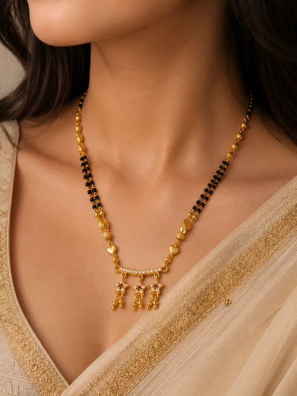 Golden_Heart_Charm_Mangalsutra