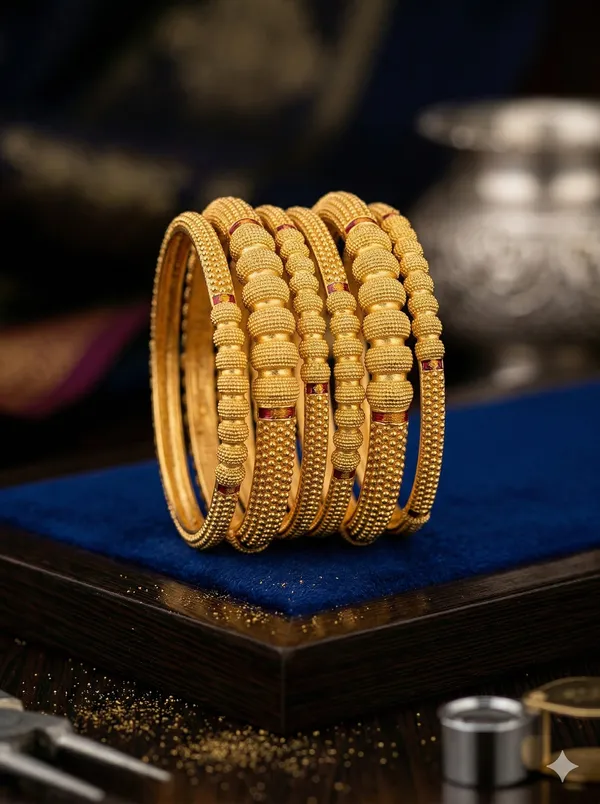 Heritage_Beaded_Elegance_Gold_Bangles_(Set_Of_6)