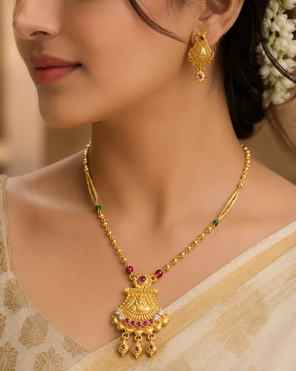 Heritage_Glow_Gold_Necklace_&_Earrings