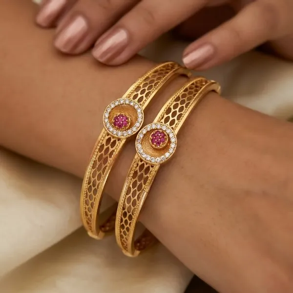 High_Gold_Plated_Ruby_Stone_AD_Diamond_Designer_Bangle_Set_for_Women