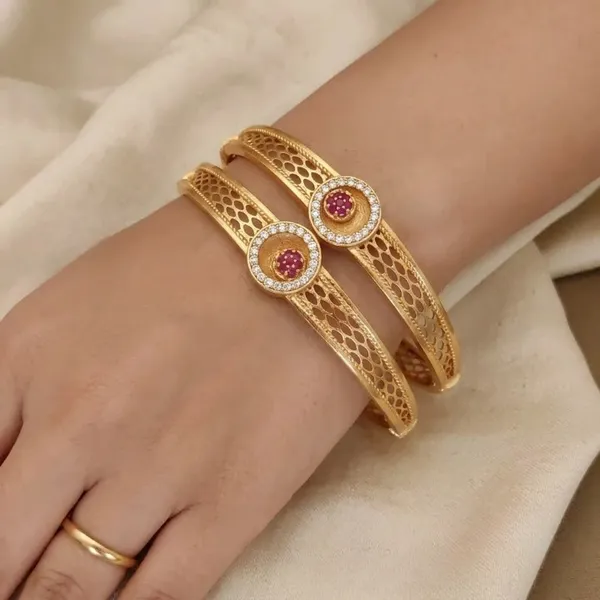 High_Gold_Plated_Ruby_Stone_AD_Diamond_Designer_Bangle_Set_for_Women