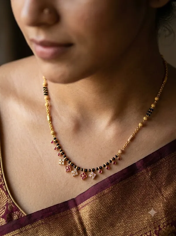 Elegant_Ruby_&_Black_Beaded_Designer_Mangalsutra