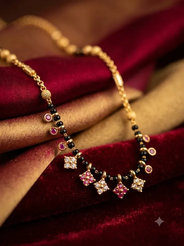Elegant_Ruby_&_Black_Beaded_Designer_Mangalsutra