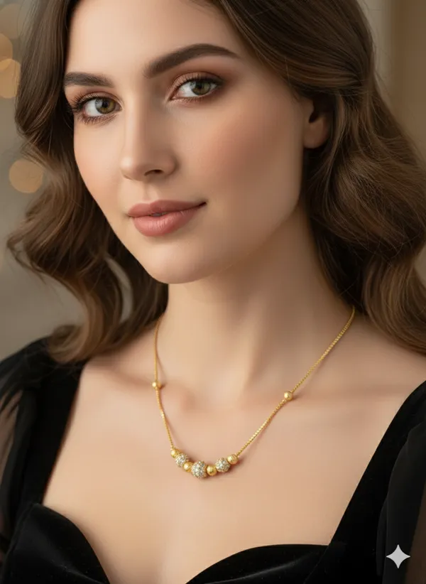 Micro_Gold_Plated_And_Diamond_Beaded_Chain_Necklace_For_Women