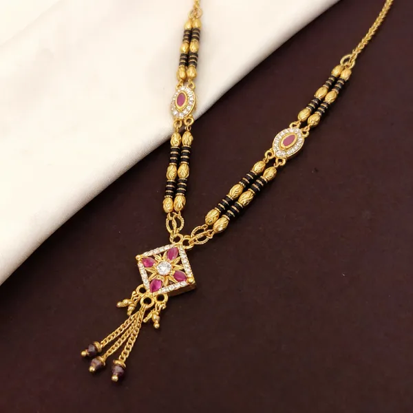 Micro_Gold_Plated_AD_Diamond_Square_Pendant_Mangalsutra_with_Ruby_Accents