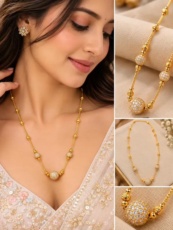 Micro_Gold_Plated_AD_Diamond_Studded_Fancy_Ball_Design_Necklace