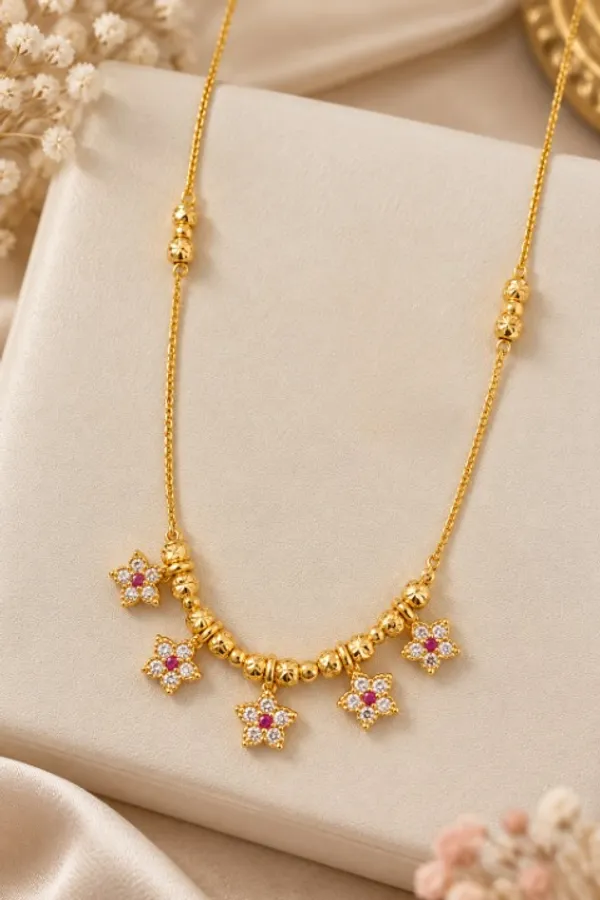Micro_Gold_Plated_AD_Diamond_Studded_Fancy_Flower_Pendant_Chain_for_Women
