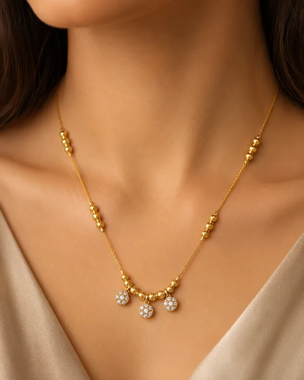 Micro_Gold_Plated_AD_Diamond_Studded_Triple_Floral_Drop_Ball_Chain_Necklace_for_Women_|_Elegant_Daily_Wear_Designer_Chain